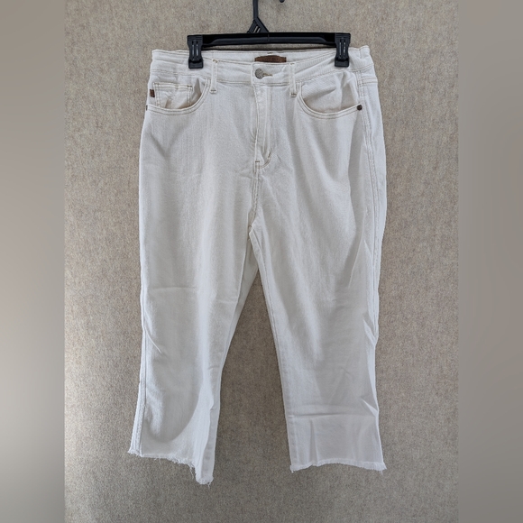 Judy Blue Denim - Judy Blue Crop Wide Jeans Whote High Waisted, 15/32